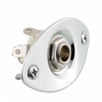 Jack plate ovaal chroom