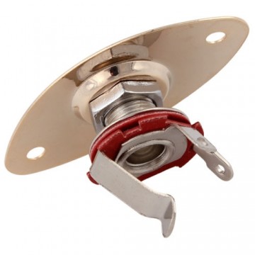 Jack plate ovaal goudkleurig met output