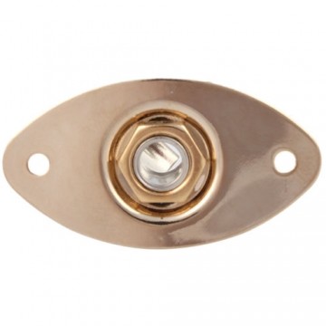 Jack plate ovaal goudkleurig met output