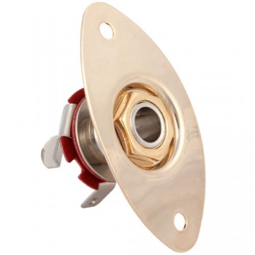 Jack plate ovaal goudkleurig met output