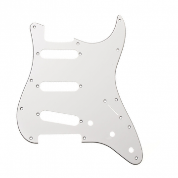 Slagplaat 3 ply strat SSS wit