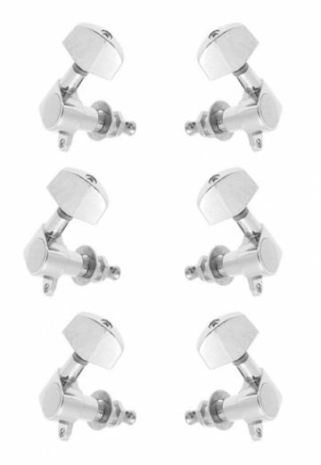 Stemmechanieken vintage chroom diamond head (6 stuks)