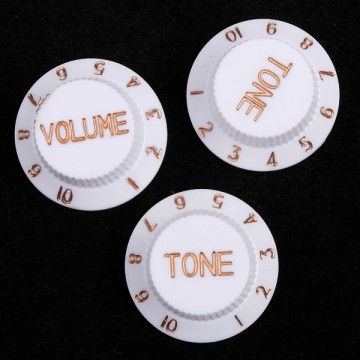 Set van 2 toneknoppen en 1 volumeknop - wit