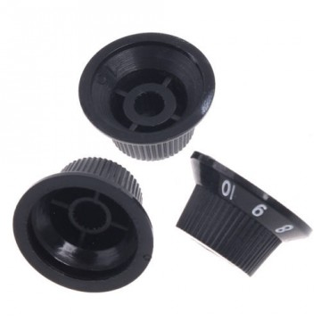 Set van 2 toneknoppen en 1 volumeknop - zwart